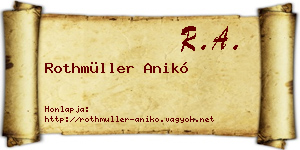 Rothmüller Anikó névjegykártya